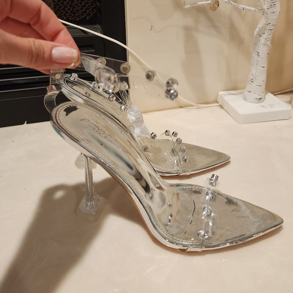 Public desire clear rhinestone shoes. BRAND NEW! SOLD OUT